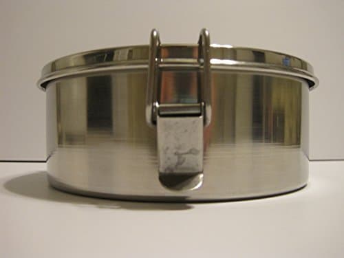 1 Quart Round Flan Pan with Straight Sides 6 Inches Diameter Stainless Steel with Locking Top