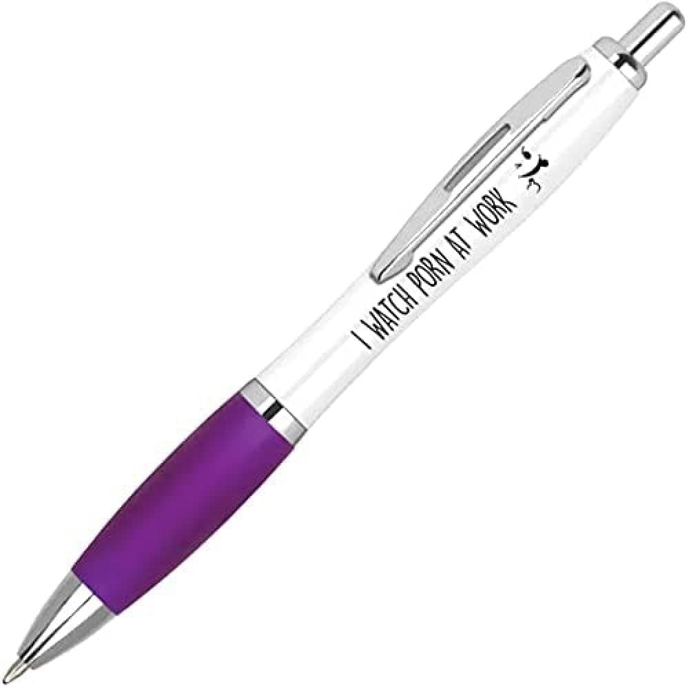 Cheeky Chops Rude Pen – Funny Ballpoint Pen “I Watch Porn at Work” – Offensive Novelty Desk Stationery for Adults