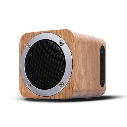 OHHAI Portable Stereo Bluetooth Speakers,FM Mini wooden Wireless Bluetooth Speaker for Home
