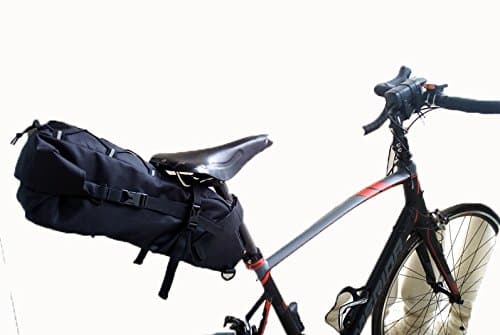 Canguru-Waterproof Cycle Saddle seat Post Bag| 3L - 9L Adjustable Capacity| Roll-top Closure| Ideal for Long Rides| Reflective Strips| Tail Bag for Tools, Clothes| Fits All Cycles