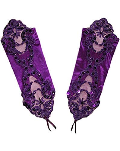 Women's Bride Lace Gloves Long Fingerless Satin Formal Banquet Party Wedding Gloves