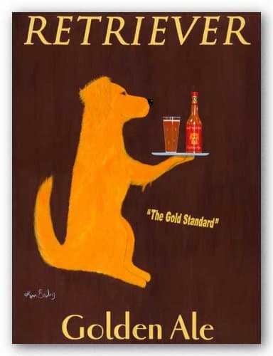 Grand Image Retriever Golden Ale by Ken Bailey 10"x8" Art Print Poster