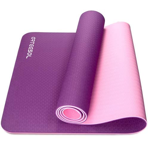 arteesol Yoga Mat Non-Slip 6mm Thick Large Exercise Mat Tear Resistant Eco Friendly with Carrying Straps Premium Mat 72" x 24" x 6mm, Dark Purple, 72" x 24" x 1/4"