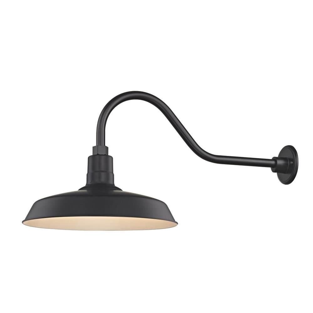 Dolan Designs Black Gooseneck Barn Light with 16" Shade