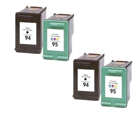 Compatible Ink Cartridge Replacement for HP 94 & 95 ( Black,Tri Color , 4-Pack )