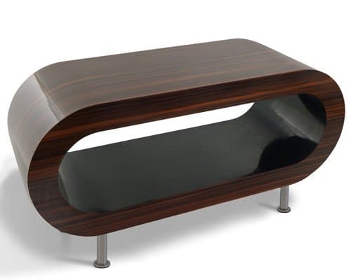 ZespokeRetro Stripy Walnut And Black Hoop Coffee Table/TV Stand Various Sizes