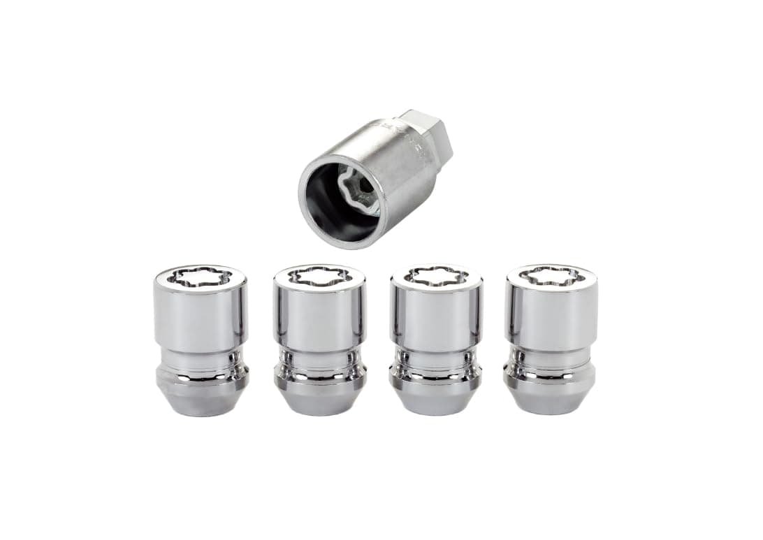 24154 Chrome Cone Seat Wheel Locks (M12 x 1.25 Thread Size) - 4 Locks / 1 Key
