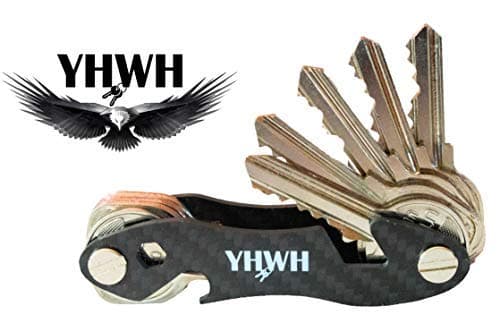 Smart Compact Key Holder- Pocket Key Organizer with Built-in Tools, Phone Stand & Bottle Opener - Premium Quality Lightweight & Durable Carbon Fiber – Great Gift