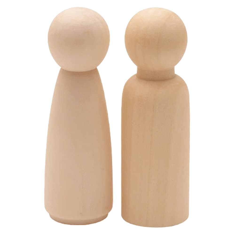 Wood Peg Dolls Unfinished 4.75 inch, Pack of 20 Wooden Peg People for DIY Crafts