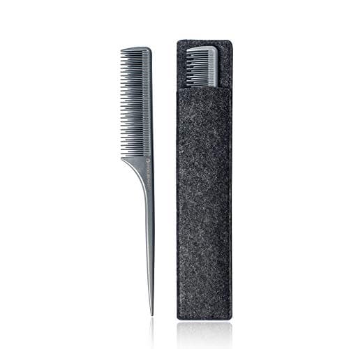 HYOUJIN Pro 605 Ionic Anti-Static 14 holes Styling Comb,Silver Gloss Finish,Japanese Material,Light Weight,Static-free, heat and chemical resistant.