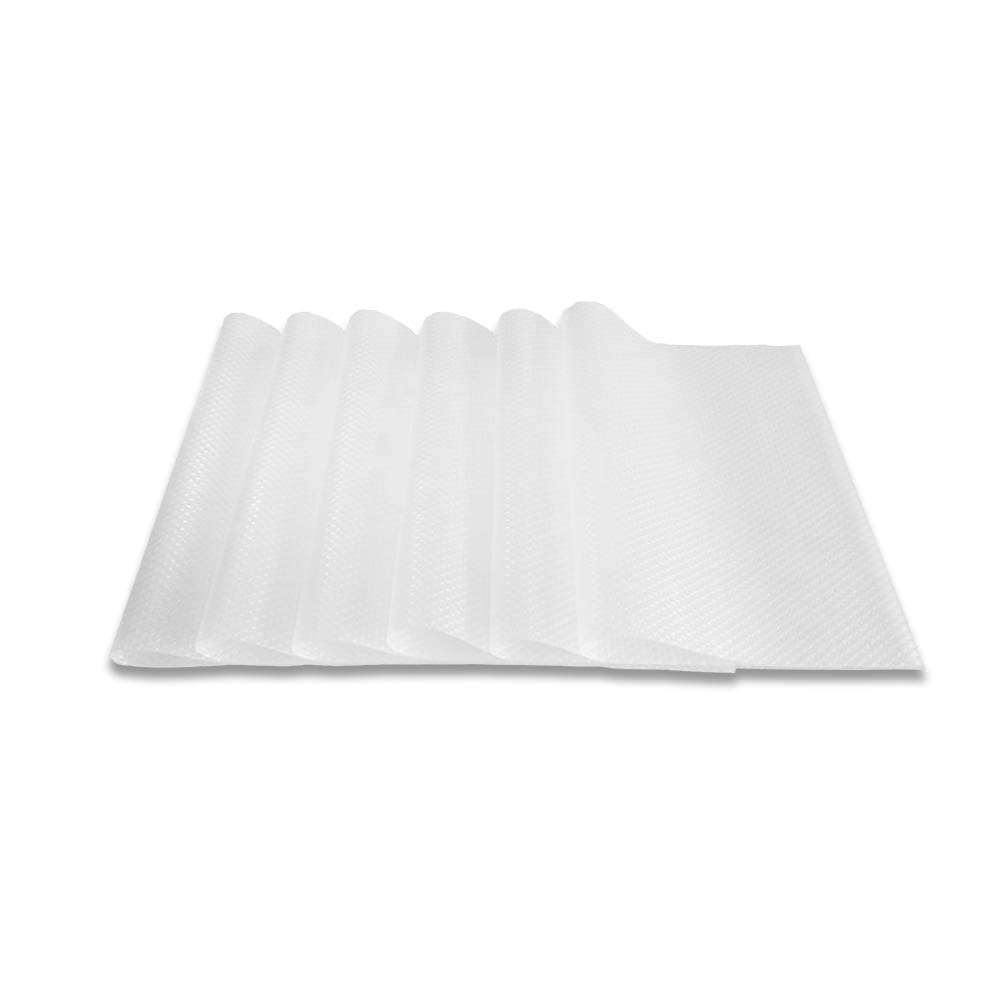 Refrigerator Shelf Liners 6PCS EVA Shelf Liners Can Be Cut Washable Refrigerator Pad Mat Fridge Cushion Liner Non-Adhesive Cupboard Liners Non-Slip Cabinet Drawer Table Liners - (Clear,29x45cm)