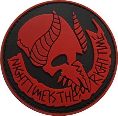 JORMUNGAND Night Time is The Right Time US Navy Seal Team Military Hook Loop Tactics Morale PVC Patch (color2)