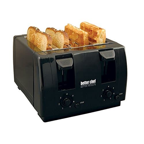 Better ChefEconomic 4-Slice Toaster | Dual Controls | Crumb Tray (Black)