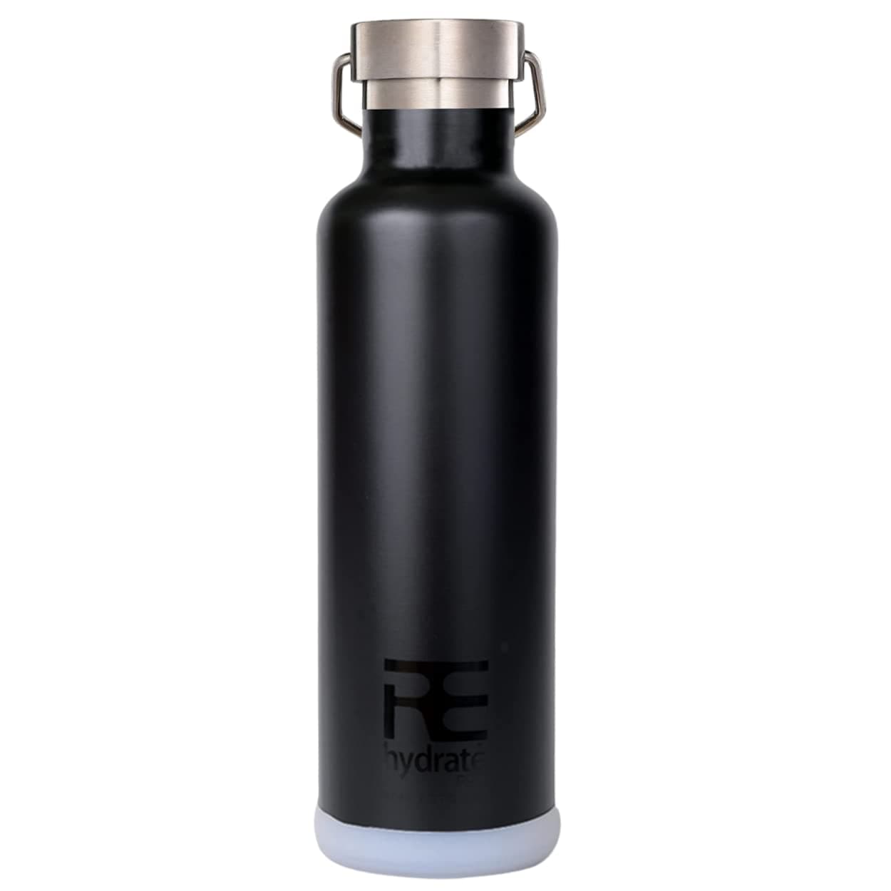 Double Wall (750ml) Insulated Stainless Steel Water Vacuum Bottle Flask. Best, Coolest, and Hottest Drink Holder + Bonus 'Flip N Sip' Sports Cap with straw + Silicone Bumper Coaster