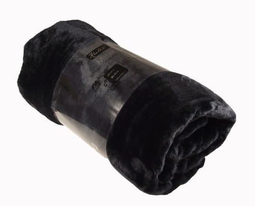Luxury Mink Faux Fur Throw In Black Size 200 x 240 cms From Home Direct Online