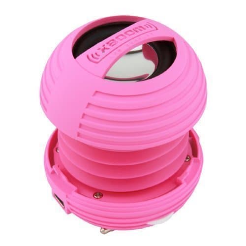 XBOOM Mini Portable Capsule Speaker with Rechargeable Battery and Enhanced Bass+ Resonator - Pink