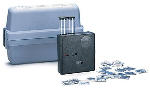 Free Chlorine Color Disc Test Kit, CN-66F Model, Powder DPD Reagent, Visual Colorimetric Method, 0.1–3.4 mg/L Range, Field and Lab Use, Pack of 100, 223102