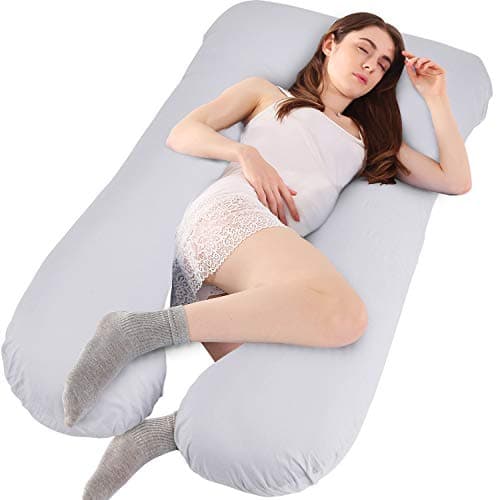 Victostar Pregnancy Pillow,57'' U Shaped Maternity Pillow with Removable Cover Full Body Pillow Support for Back, Hips, Legs, Belly (Blue)