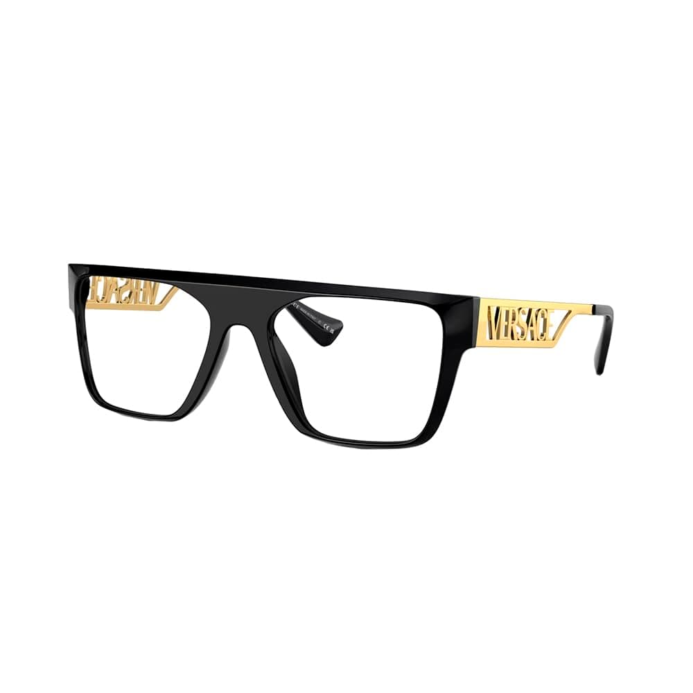 VE 3326U GB1 Black/Gold Plastic Rectangle Eyeglasses 55mm