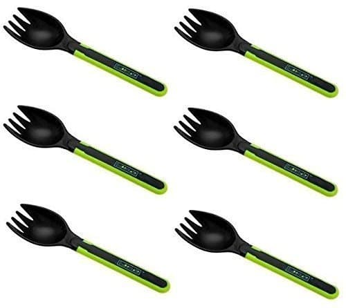 Supersafe TM Spork - Soft Feel Head.Ideal for Camping/Hiking/Outdoor Activities/Travel (Spork 6 Pack)