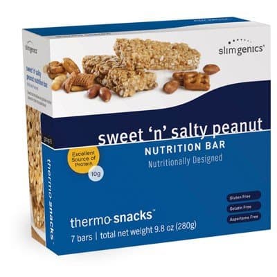 SlimGenics Thermo-Snacks ® |10g Protein - Alleviate Cravings, Increase Energy and Mental Focus, Enhance Weight Loss Results - Kosher Certified, 150 Calories - 7 Bars | Peanut Bar