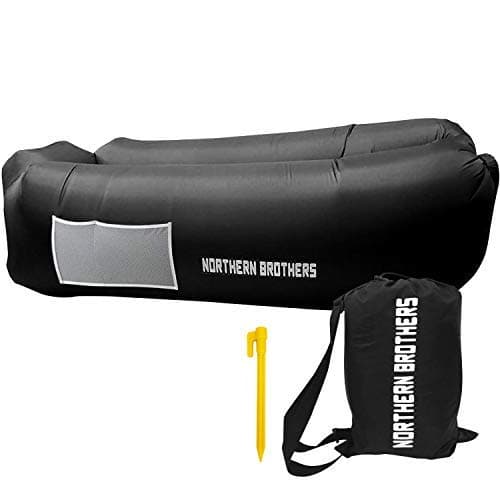 NORTHERN BROTHERS Inflatable Lounger - Inflatable Chair Hammock Portable Air Lounger and Inflatable Couch for Beach Traveling Camping Picnics or Festivals Black