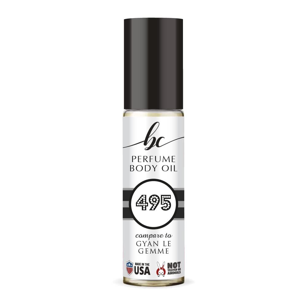 BC Perfume 495 Inspired by Bvlgr Gyan Le Gemme For Men Replica Fragrance Body Oil Dupes Alcohol-Free Sample Travel Size Concentrated Long Lasting Roll-On 0.3 Fl Oz/10ml