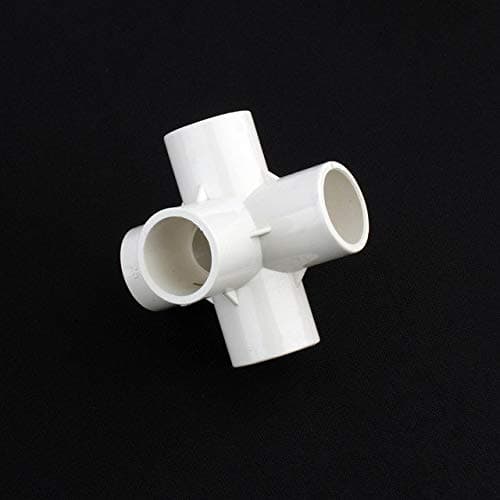 Kammas 1pc 3/4 Inch/DN20/Inner Diameter 25mm PVC 6-Way Connectors for Water Pipe Fittings White/Grey/Blue Plastic PVC Joints - (Diameter: Inner Dia 25mm, Color: White)