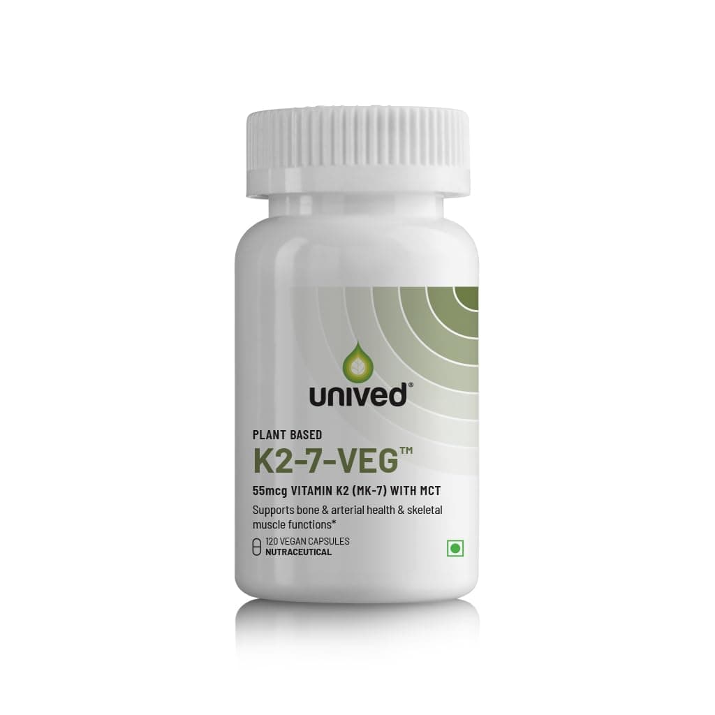Unived Vitamin K2-7 (MenaquinGold) 100mcg, Plant-Based Vitamin MK-7, For Optimal Calcium Absorption, Heart & Bone Health