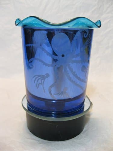 ISSR Blue Octopus Design Decorative Glass Electric Plug-in Fragrance Lamp Aromatherapy Oil Warmer/Burner Night Light in Gift Box # Mt-060