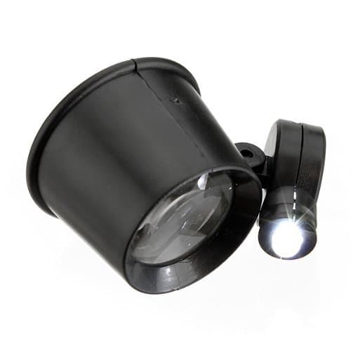 Water & Wood New LED Light 10x Jewelry Magnifier Magnifying Watch Repair Eye Loupe Glass Tool