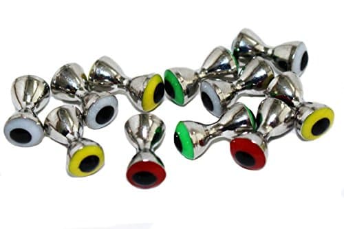 Prime Fish Co. Dumbbell Real Eyes - 25 Count - Fly Tying (Red, Medium)