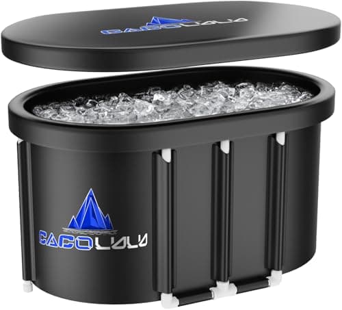 CACOLULU XL Ice Bath Tub for Athletes - 115 Gal Portable Cold Plunge with Cover for Outdoor Garden Yard Gym, Upgraded Frame Collapsible Ice Pod for Adults Cold Therapy Includes Cover, Storage Bag