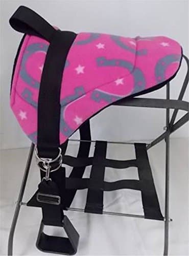 Miniature Horse/Small Pony Childrens Bareback Pad Saddle with Stirrups - Cinch UP Grade! Horse Shoe Print