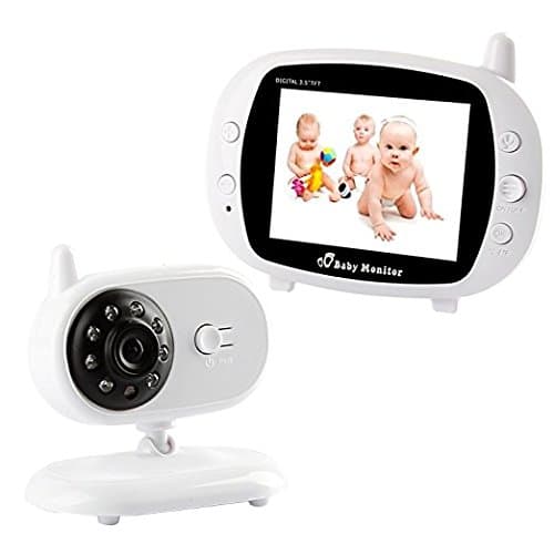 LifetSmart Baby Monitor 2.4GHz Wireless Digital 3.5" LCD Color 2 Way Audio Night Vision Baby Camera with Temperature & Voice Detection