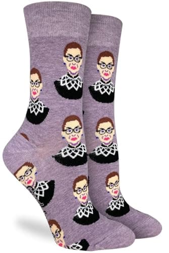 Good Luck Sock Women's Ruth Bader Ginsburg, Judge, Feminist Socks, Adult
