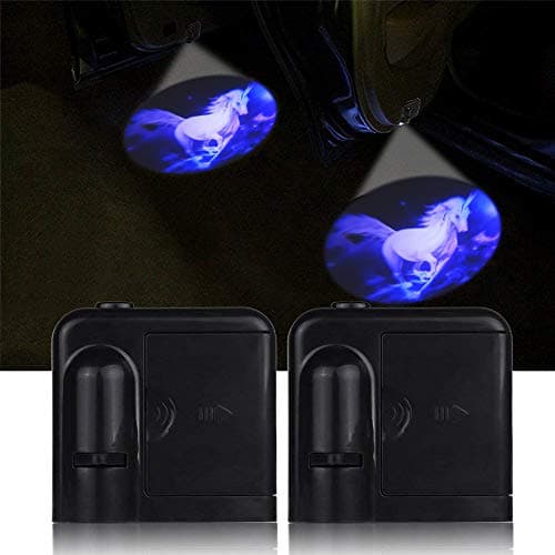 2X Unicorn Car Door Welcome Ghost Shadow Puddle Spotlight Laser Projector LED 3D Astronaut Courtesy Emblem Logo Light Fit Ford, BMW, VW, Audi, Toyota, Honda etc