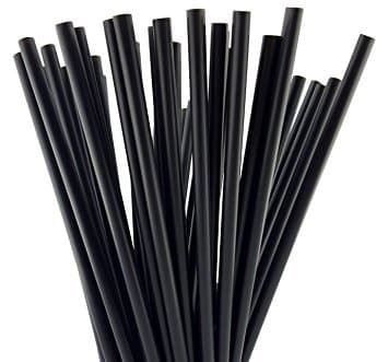 eDaydeal 7 3/4 Inches Jumbo Black Plastic Stirrers Unwrapped Straws for Sipping and Stirring Hot and Cold Drinks for Bars Cafes Restaurants Home Use (Pack of 500)
