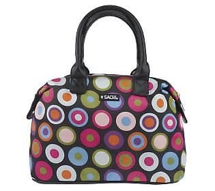 Sachi 30070-012 Multi-Circle Black Insulated Lunch Tote