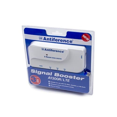 Antiference 3 Way TV Signal Amplifier Booster Tuned to Cut Out 4G - White
