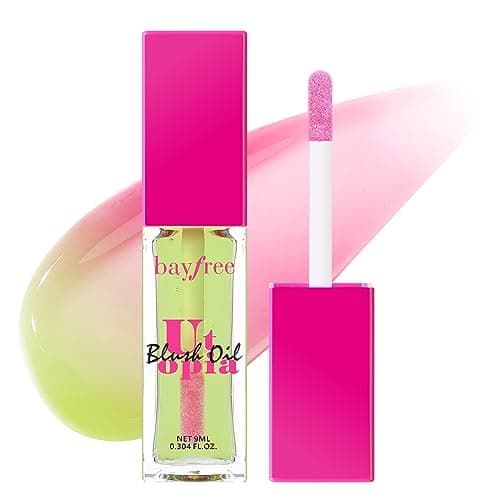 bayfree Color Changing Blush Oil, Ph Reacting Blush Oil for Lip and Cheek, Liquid Blush Lightweight & Blendable Formula, Long Lasting, Absorbent, Vegan, 0.3 oz / 9 ml
