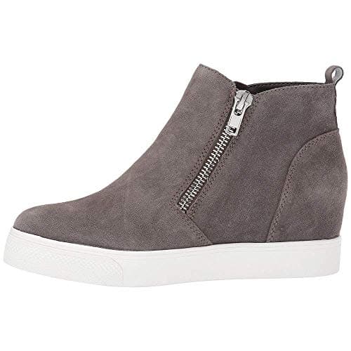 LAICIGO Women's Casual Fashion Sneakers High Top Wedges Platform Flats Closed Toe Shoes Side Zipper