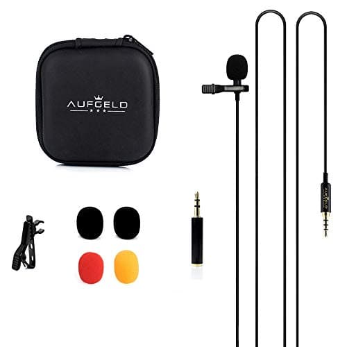 Professional Small Mini Lavalier Lapel Omnidirectional Condenser Microphone Compatible with iPhone Android Windows Cellphones Clip On Interview Video Voice Podcast Noise Cancelling Mic Blogger Vlogger