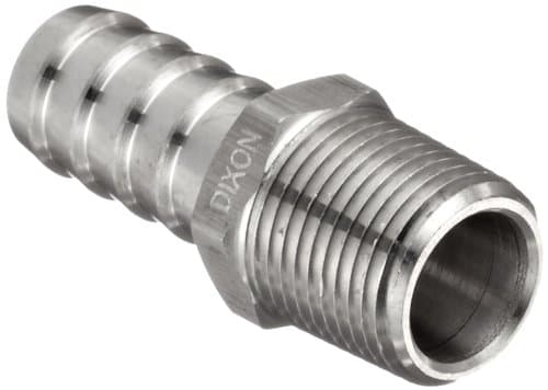 316 Stainless Steel Inserts (Hose Barbs) - 3/8" NPT x 1/2" Hose