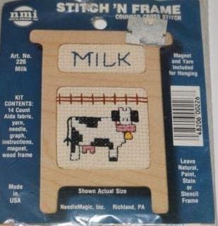 Milk (Cow) - Stitch N Frame Ornament - Counted Cross Stitch Kit #226