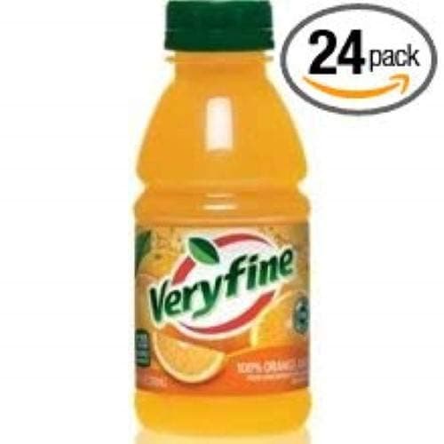 Veryfine 100 Percent Orange Juice, 8 Fluid Ounce -- 24 per case.