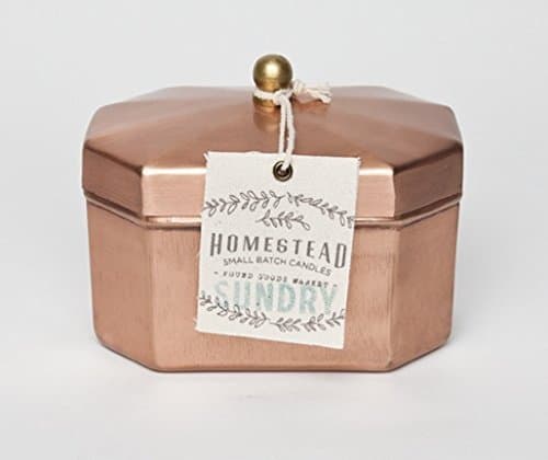 Found Goods Market "Sundry" Natural Soy Candle in Octagonal Copper Tea Tin