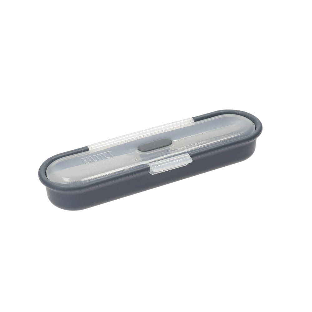 Travel Cutlery Set in Case, 18/8 Stainless Steel Spoon, Knife and Fork, 20 x 6 x 3cm, Silver