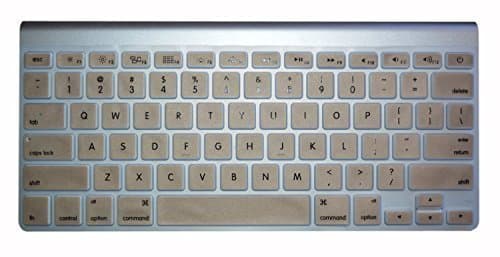 Quad Solutions Macbook Keyboard Cover Engineering-grade Thermoplastic Skin, Extremely Thin (0.004in), Flexible, Washable, Fits Perfectly Latest Macbook Pro 13", 15", 17"; Macbook Air 13"; and Imac Wireless Keyboard, Golden