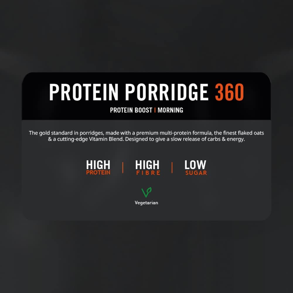 360 High Protein Porridge | Milk Chocolate | Low Sugar Breakfast | Added Vitamins | Low Glycemic Index Whole Grain Oats | Fiber Rich | THE PROTEIN WORKS | 500g
